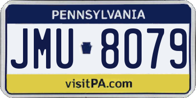 PA license plate JMU8079
