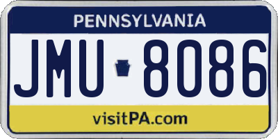 PA license plate JMU8086