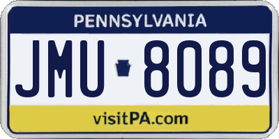 PA license plate JMU8089
