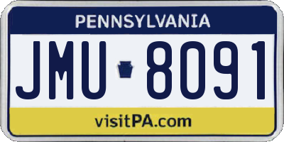 PA license plate JMU8091