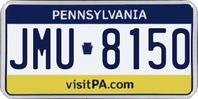 PA license plate JMU8150