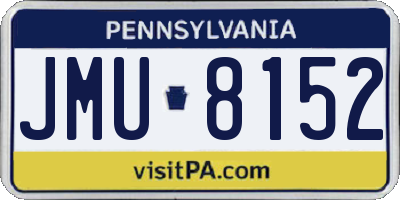 PA license plate JMU8152