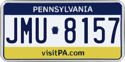 PA license plate JMU8157
