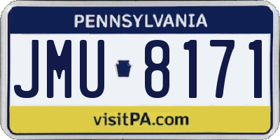 PA license plate JMU8171