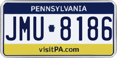 PA license plate JMU8186