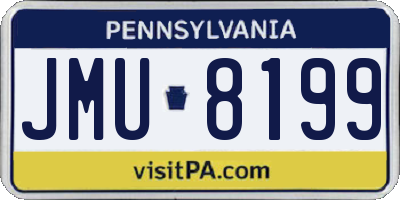 PA license plate JMU8199