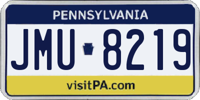 PA license plate JMU8219