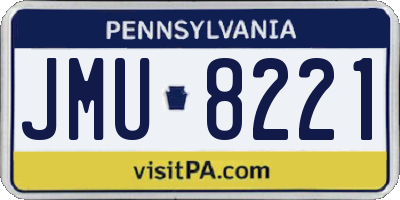 PA license plate JMU8221