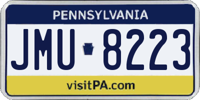 PA license plate JMU8223