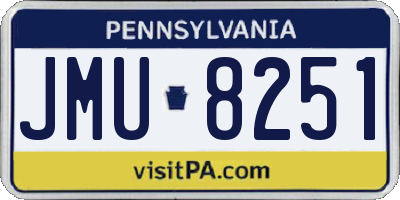 PA license plate JMU8251