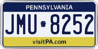 PA license plate JMU8252
