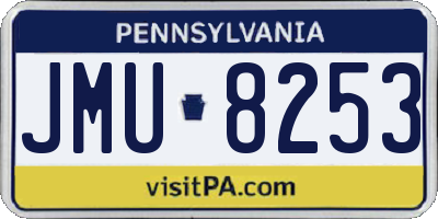 PA license plate JMU8253