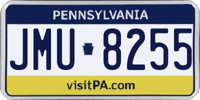 PA license plate JMU8255