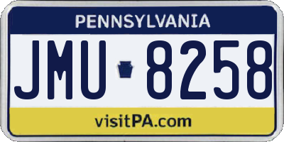 PA license plate JMU8258
