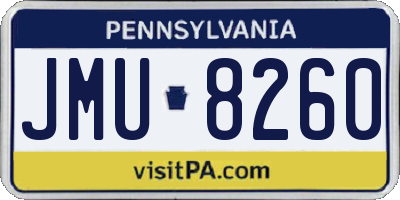 PA license plate JMU8260