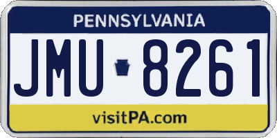 PA license plate JMU8261
