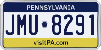 PA license plate JMU8291