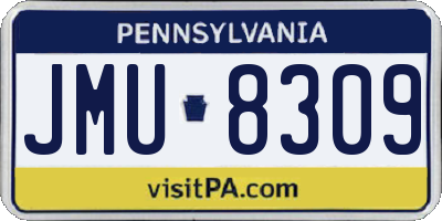 PA license plate JMU8309