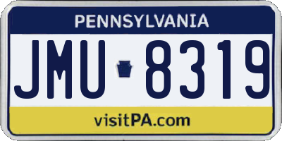 PA license plate JMU8319