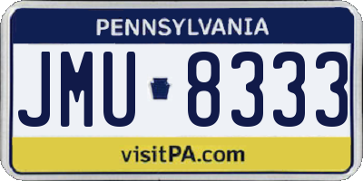 PA license plate JMU8333