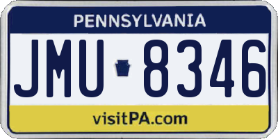 PA license plate JMU8346