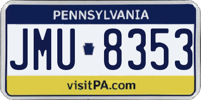 PA license plate JMU8353