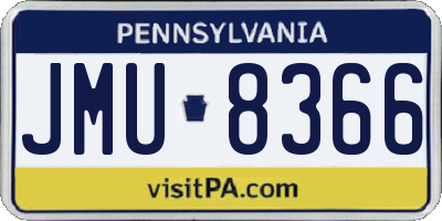 PA license plate JMU8366