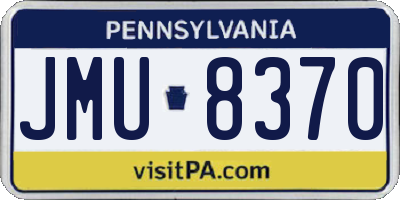 PA license plate JMU8370