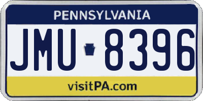 PA license plate JMU8396