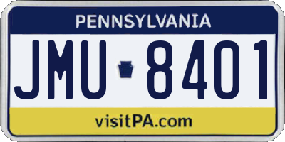 PA license plate JMU8401
