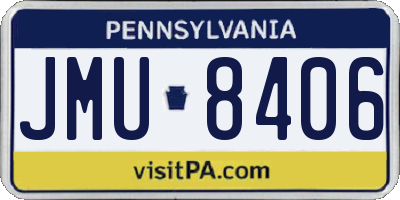 PA license plate JMU8406