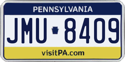 PA license plate JMU8409