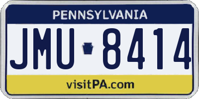PA license plate JMU8414