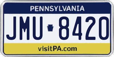 PA license plate JMU8420