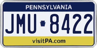 PA license plate JMU8422