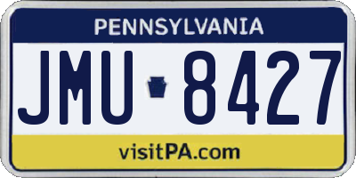 PA license plate JMU8427