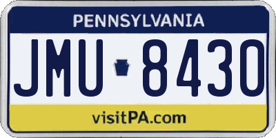 PA license plate JMU8430