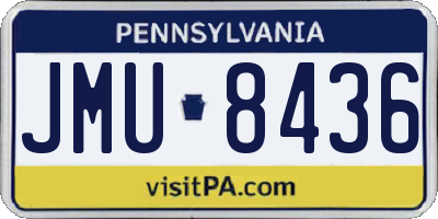 PA license plate JMU8436