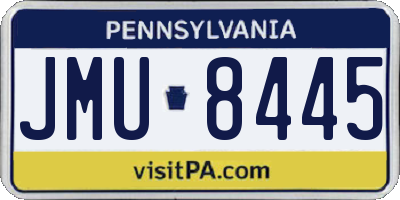 PA license plate JMU8445