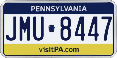 PA license plate JMU8447