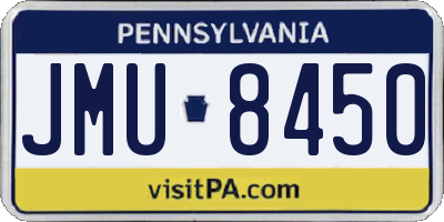 PA license plate JMU8450