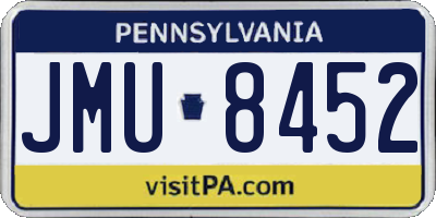 PA license plate JMU8452