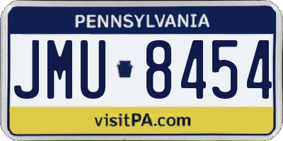 PA license plate JMU8454