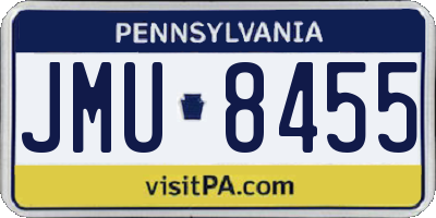 PA license plate JMU8455