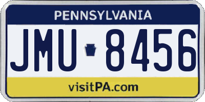 PA license plate JMU8456