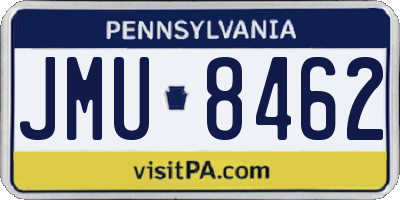 PA license plate JMU8462