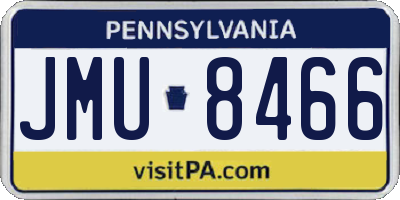 PA license plate JMU8466