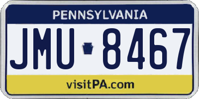 PA license plate JMU8467