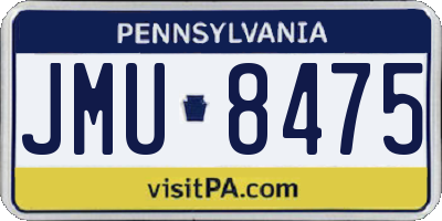 PA license plate JMU8475