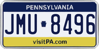 PA license plate JMU8496